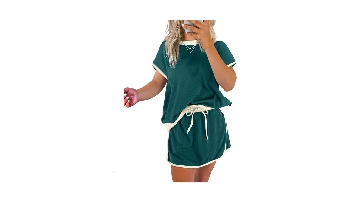 Selink Lounge Sets For Women 2 Piece Skirt Colorblock Drop