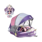 Mambobaby No-flip Baby Pool Float With Canopy & Tail Non-inflatable