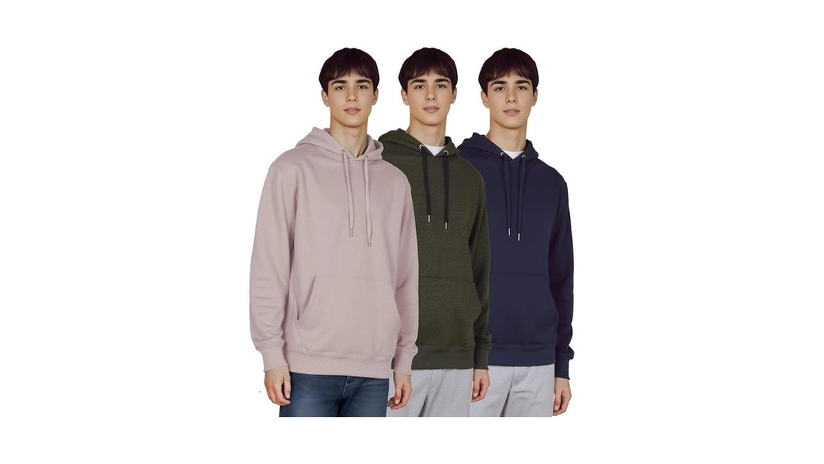 White Peak Trading Company 3 Pack Mens Fleece Hoodie Long