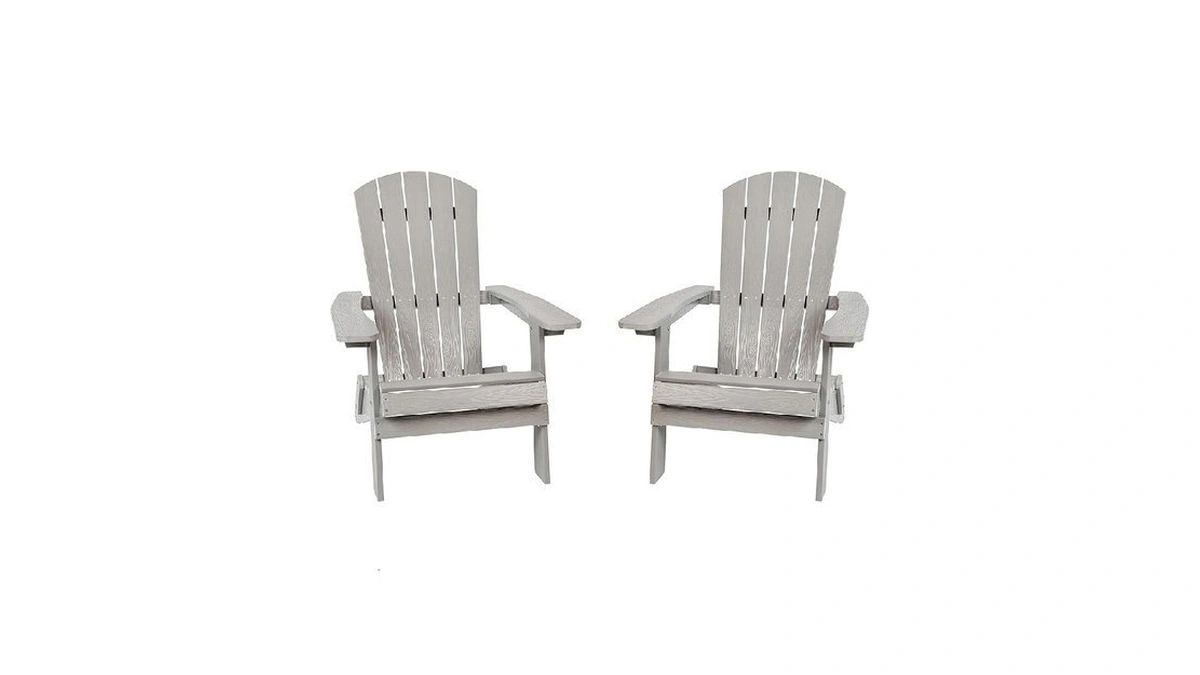 Flash Furniture Charlestown Folding Adirondack Chair - Gray - Poly