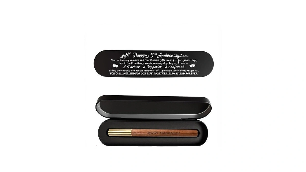 Bazljy 5th Anniversary Keepsake | 5th Wedding Pen | Engraved