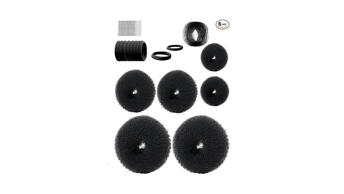 Stunner Cat Hair Bun Maker, Hair Doughnut Shaper (6pcs, 3