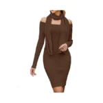 Blooming Jelly Womens Off Shoulder Sweater Dress Scarf Long Sleeve