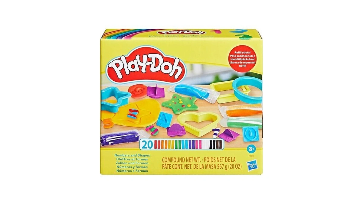 Play-doh Numbers And Shapes Playset With 17 Tools & 20