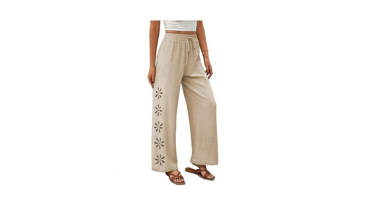 Evaless Boho Pants For Women Trendy 2026 High Waisted Hollow