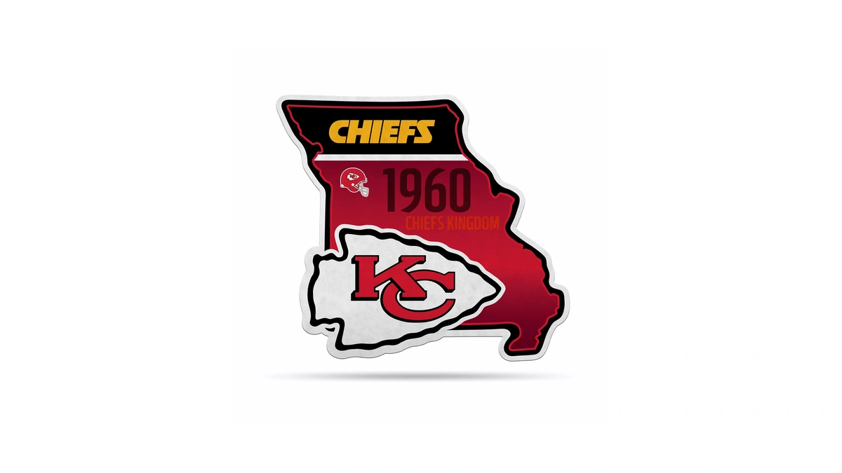 Rico Industries Nfl Football Kansas City Chiefs State Shape Shape