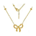 Aimétte Monette 18k Gold Plated Bow Necklaces For Women, Small