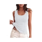 Juicici White Tank Top Woman Summer Tops 2026 Trendy Sleeveless