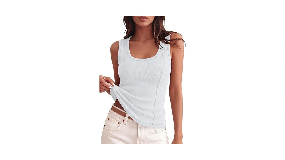 Juicici White Tank Top Woman Summer Tops 2026 Trendy Sleeveless