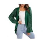 Sequin Cardigans For Women Sparkly New Year Tops Open Front