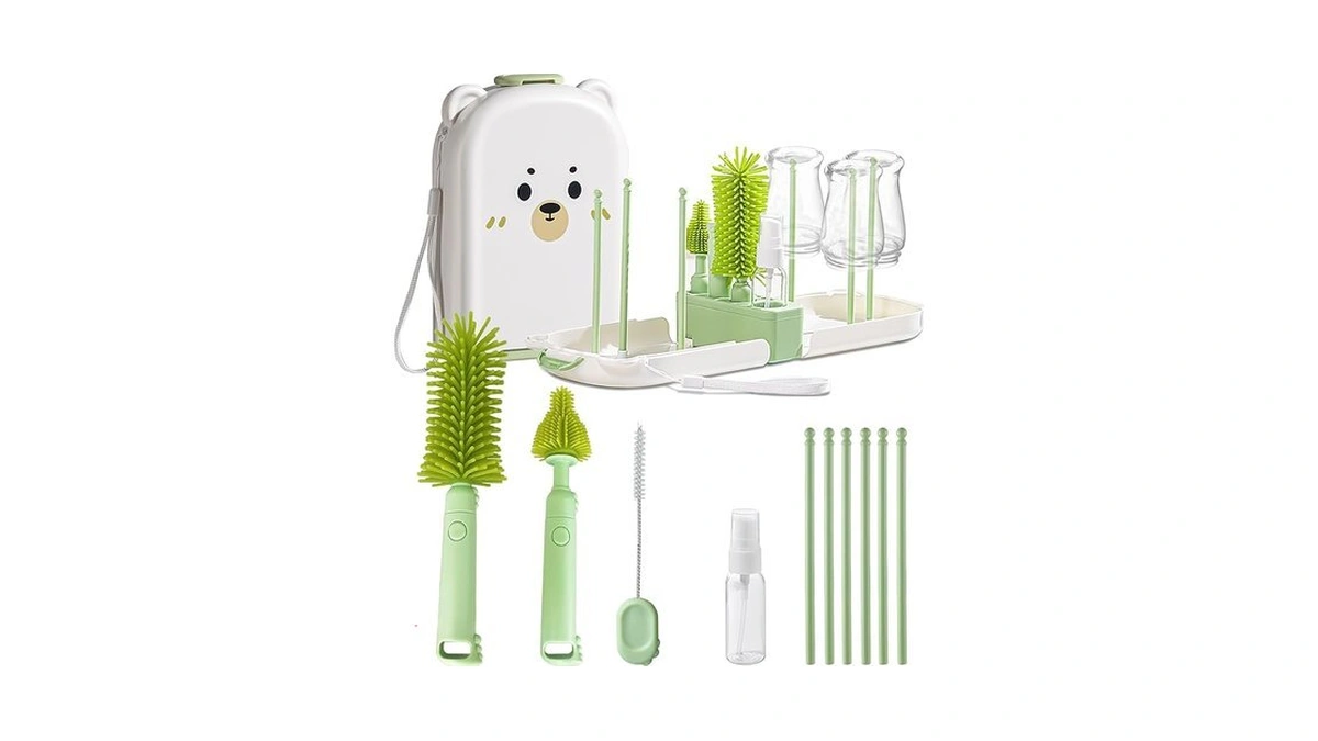 Travel Baby Bottle Cleaner Kit With Storage Case – 6-in-1