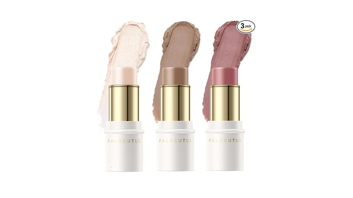 Falocutus 3 Pcs Contour Stick Set,cream Blush & Highlighter Bronzer