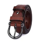 Holmanse Mens Belts Soft Italian Vegetable Tanned Leather Cowboy Casual