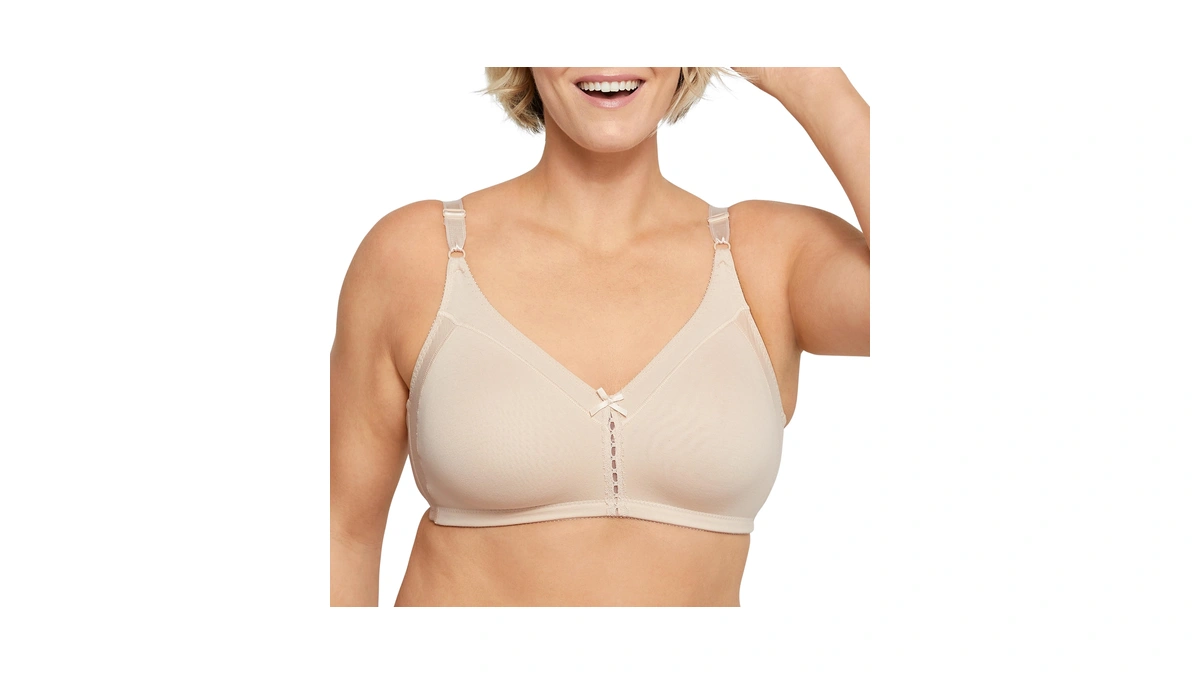 Bali Women's Woman's Double Support Cotton Wire-free Bra, Soft Taupe,38b