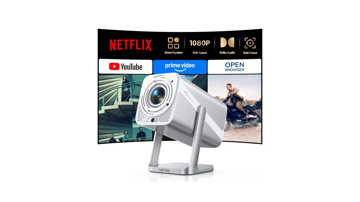 Smart Projector [built-in Apps/4k Support/2026 Upgraded] With Wifi And Bluetooth,