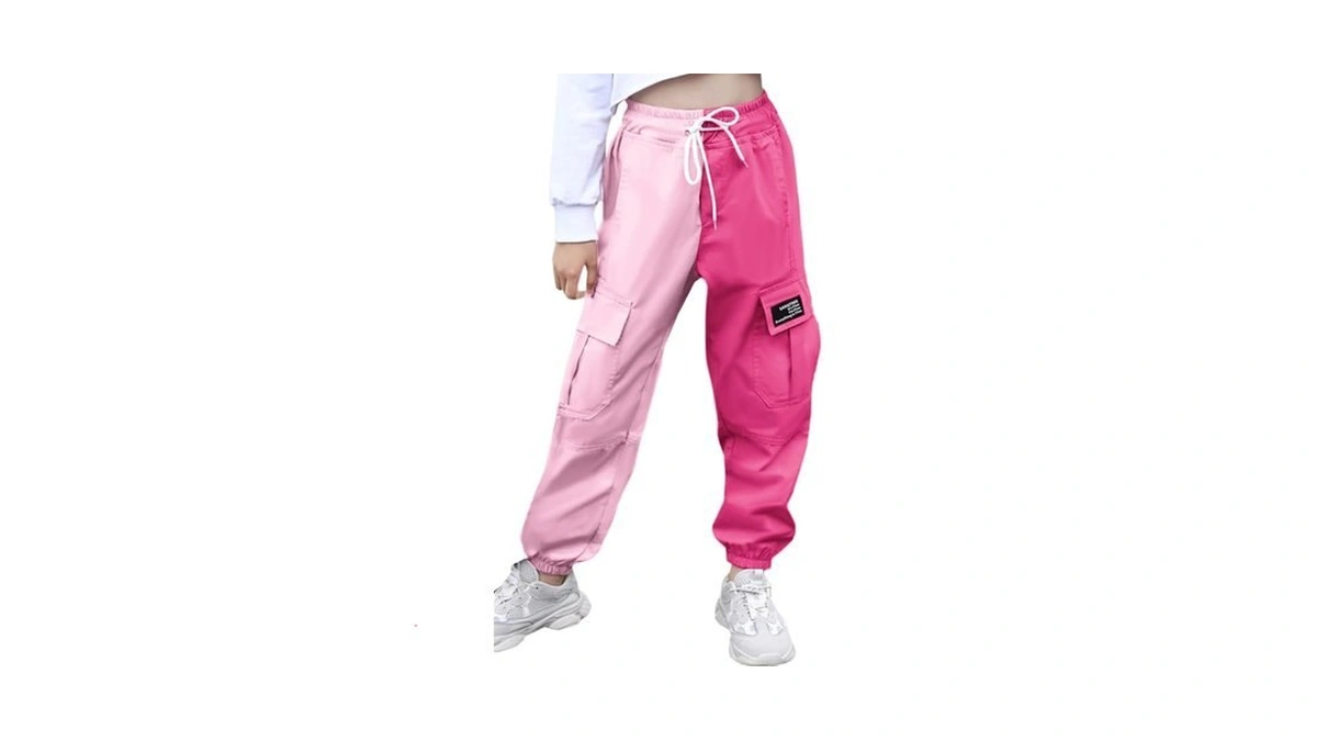 Sangtree Girl Pants,multi Pockets Elastic Waist Pull On Cargo Jogging