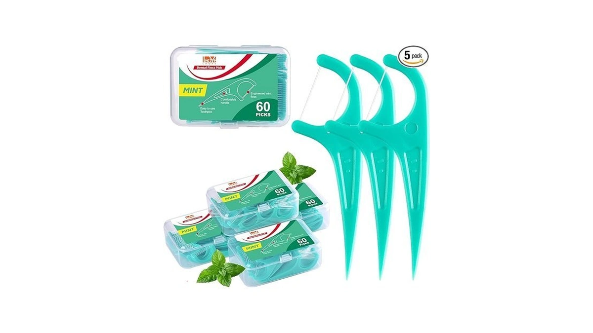 Laoye Floss Picks, 300 Count Mint Dental Floss Picks, Toothpicks
