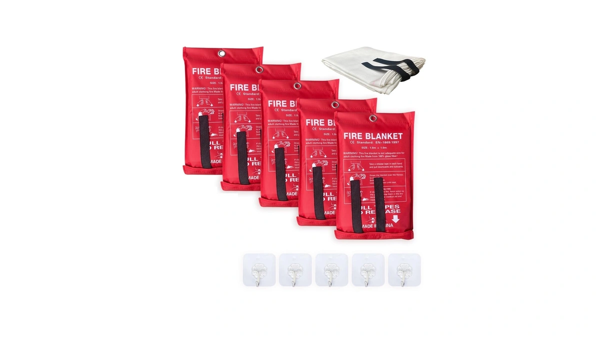 Leberna 5 Pack 39.9x39.3 Fire Blanket Fire Suppression Blanket |