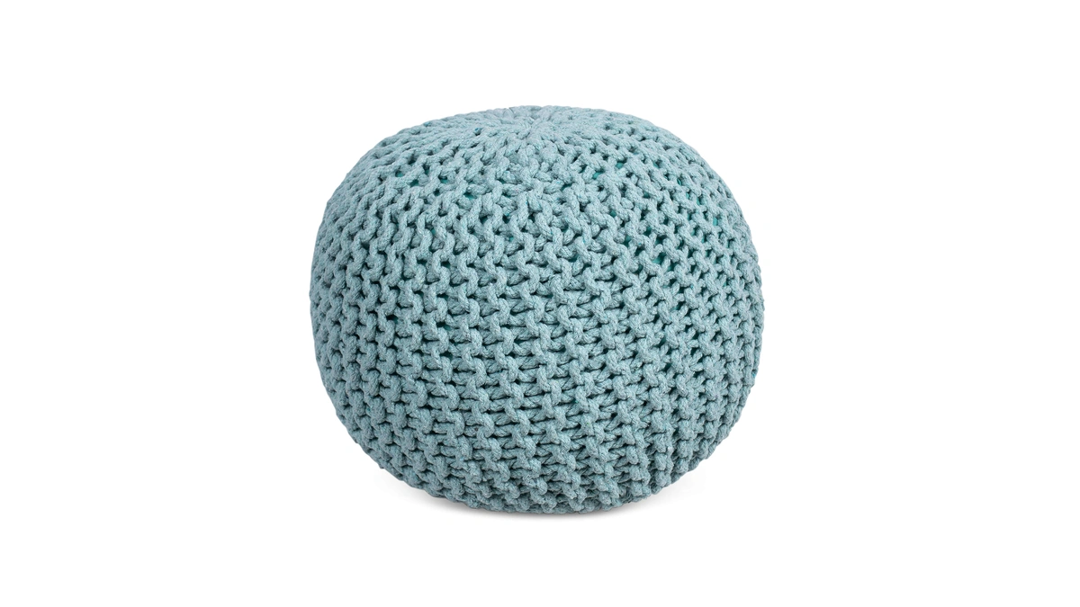 Birdrock Home Round Pouf Ottoman Foot Rest - 18.5”x18.5”x15” Boho