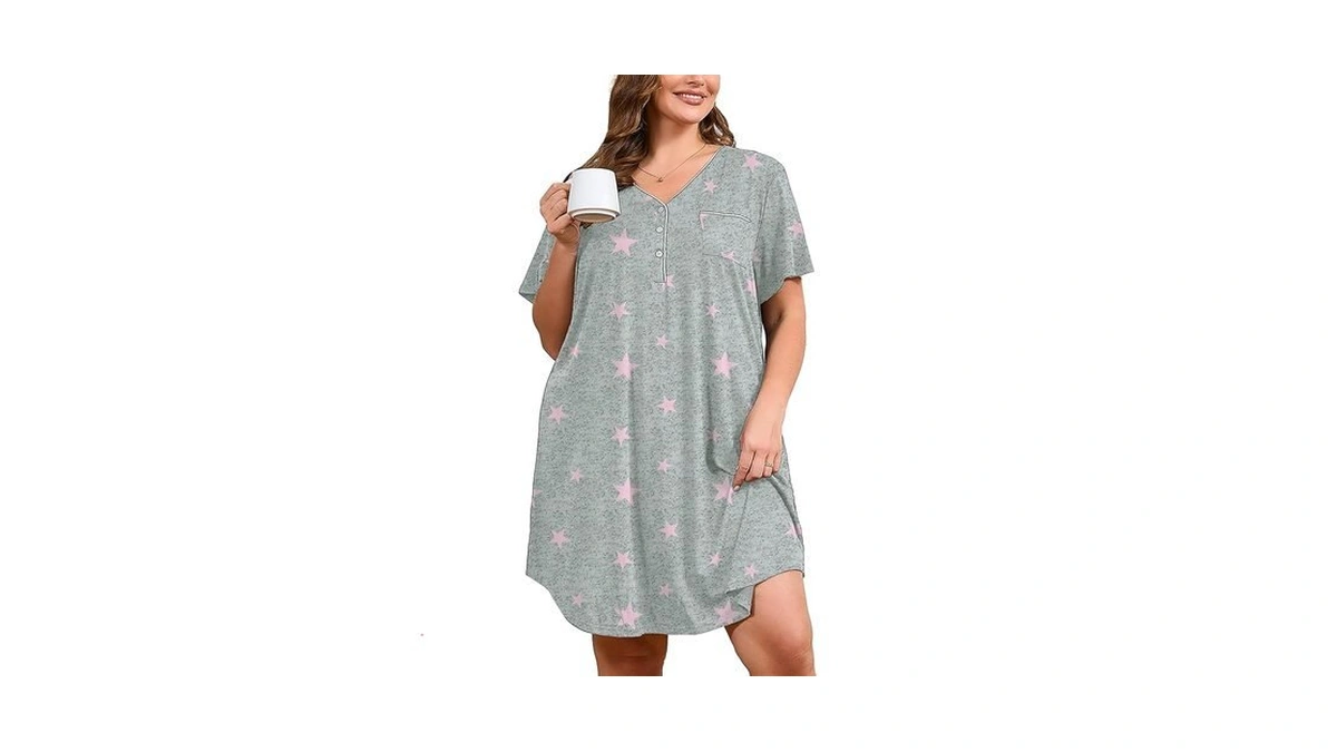 Auslook Plus Size Floral Nightgown Fo...