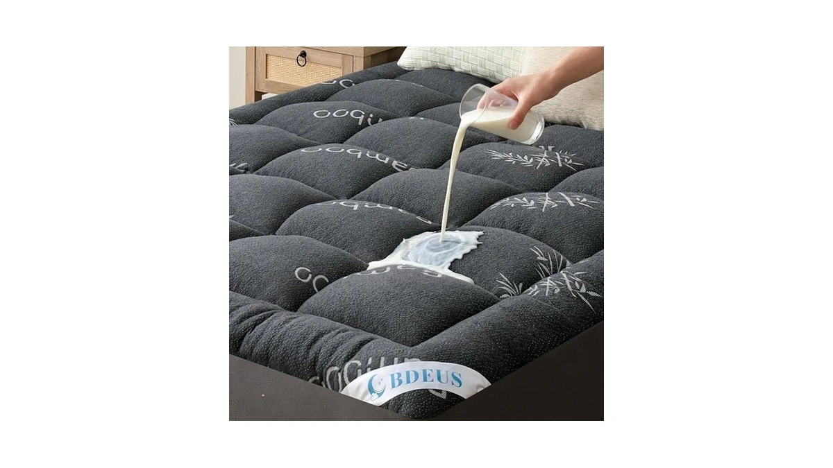Bdeus King Mattress Topper Viscose Derived From Bamboo, 100% Waterproof
