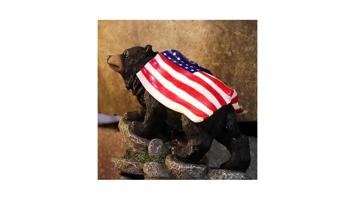 Suyorpe Bear Solar Lights Outdoor Statue - Garden Black Bear