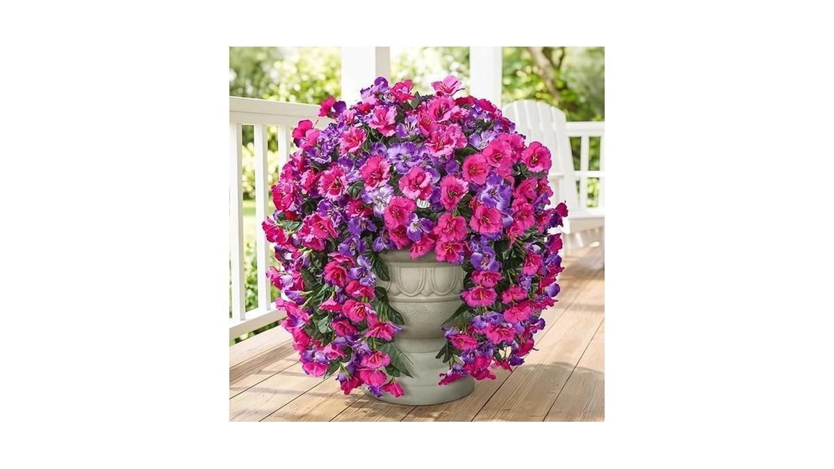 Fake Hibiscus Artificial Hanging Flowers Plants For Outdoors Decoration, 2pcs