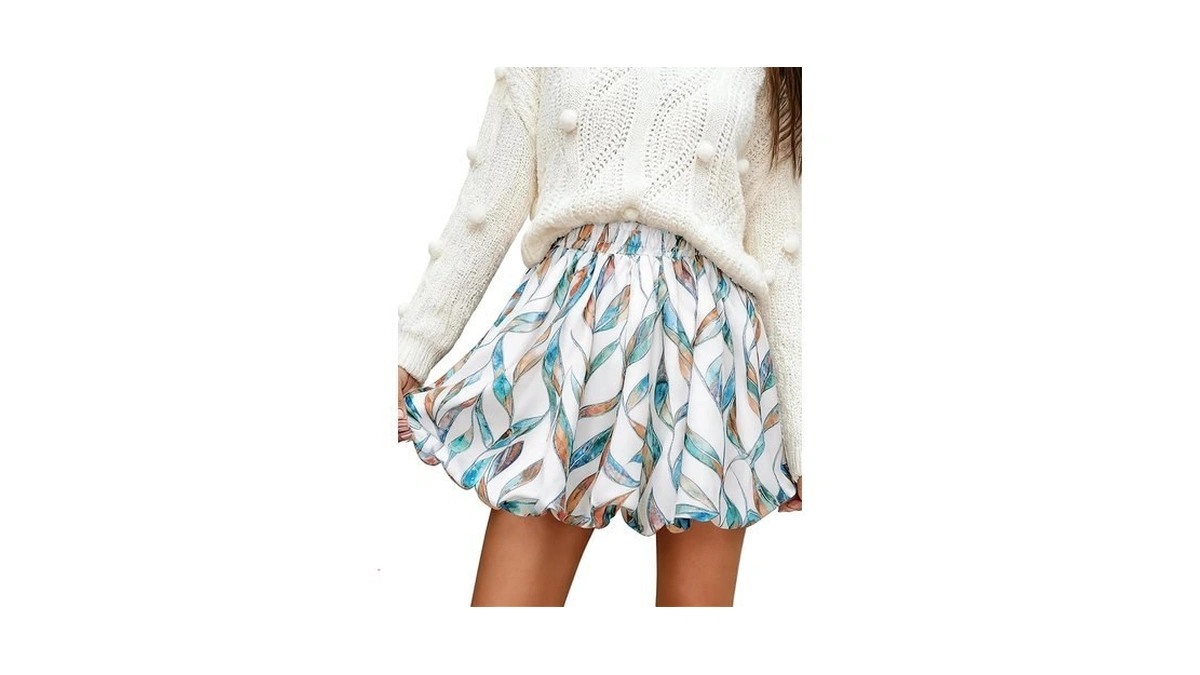 Cooufe Bubble Skirt Mini Skorts For Women Spring Party Skirts