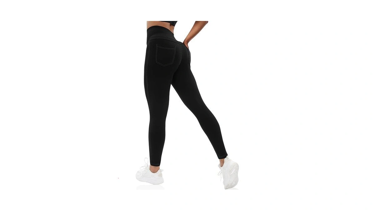 Vooveeya Curvy Womens Leggings, High Waisted Yoga Pants With Back