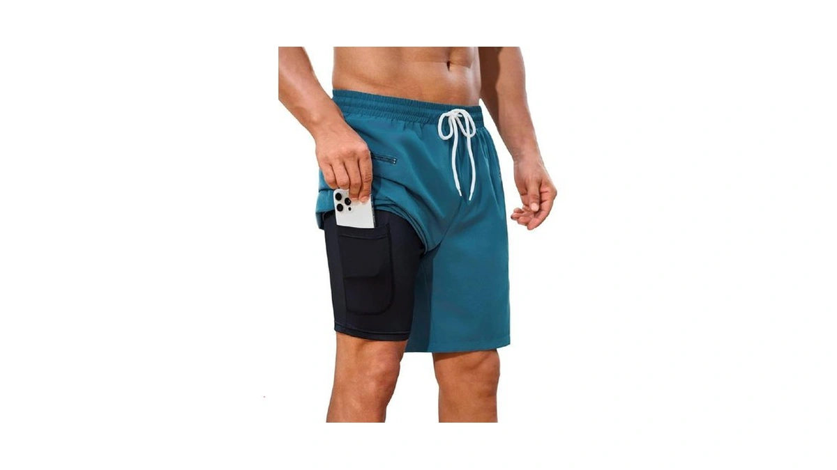 Incerun Mens Swim Trunks 9 Inch Bathing Suit Men Swimsuit