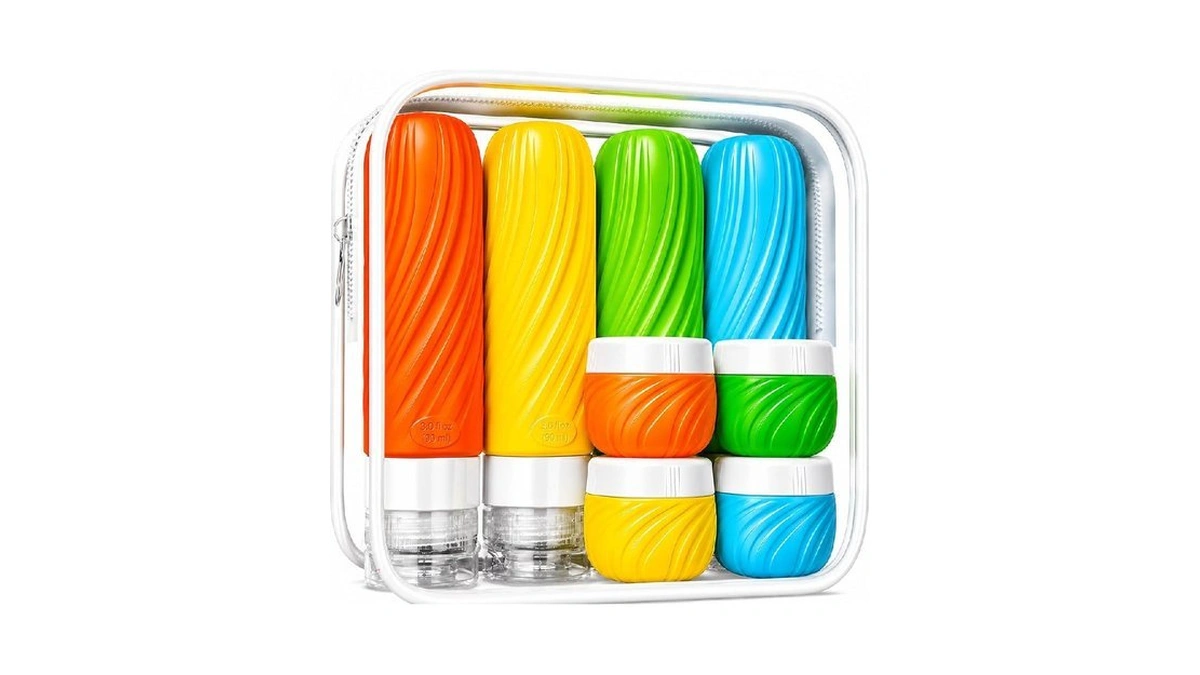 Solovoya Travel Bottles For Toiletries,tsa Approved Silicone Travel Size Containers,