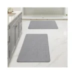 Miulee Set Of 2 Ultra Thin Bathroom Rugs, Rubber Bath