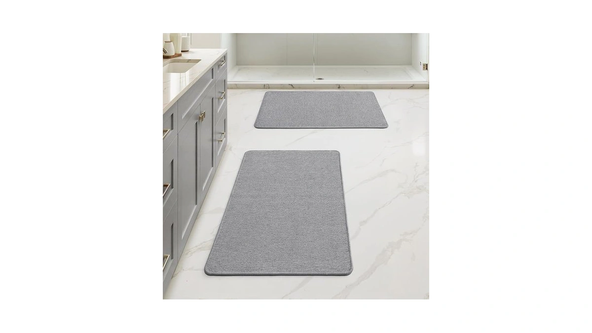 Miulee Set Of 2 Ultra Thin Bathroom Rugs, Rubber Bath