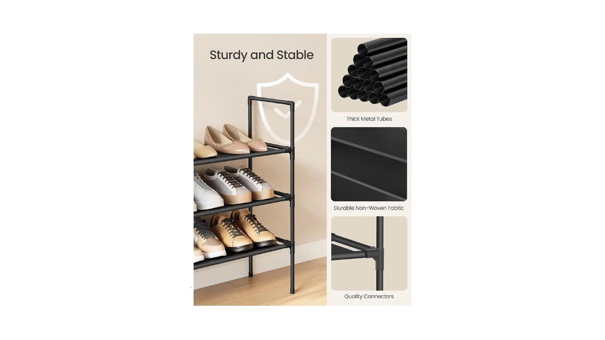 Songmics 3-tier Shoe Rack, Shoe Storage For Hallway Closet, Slim