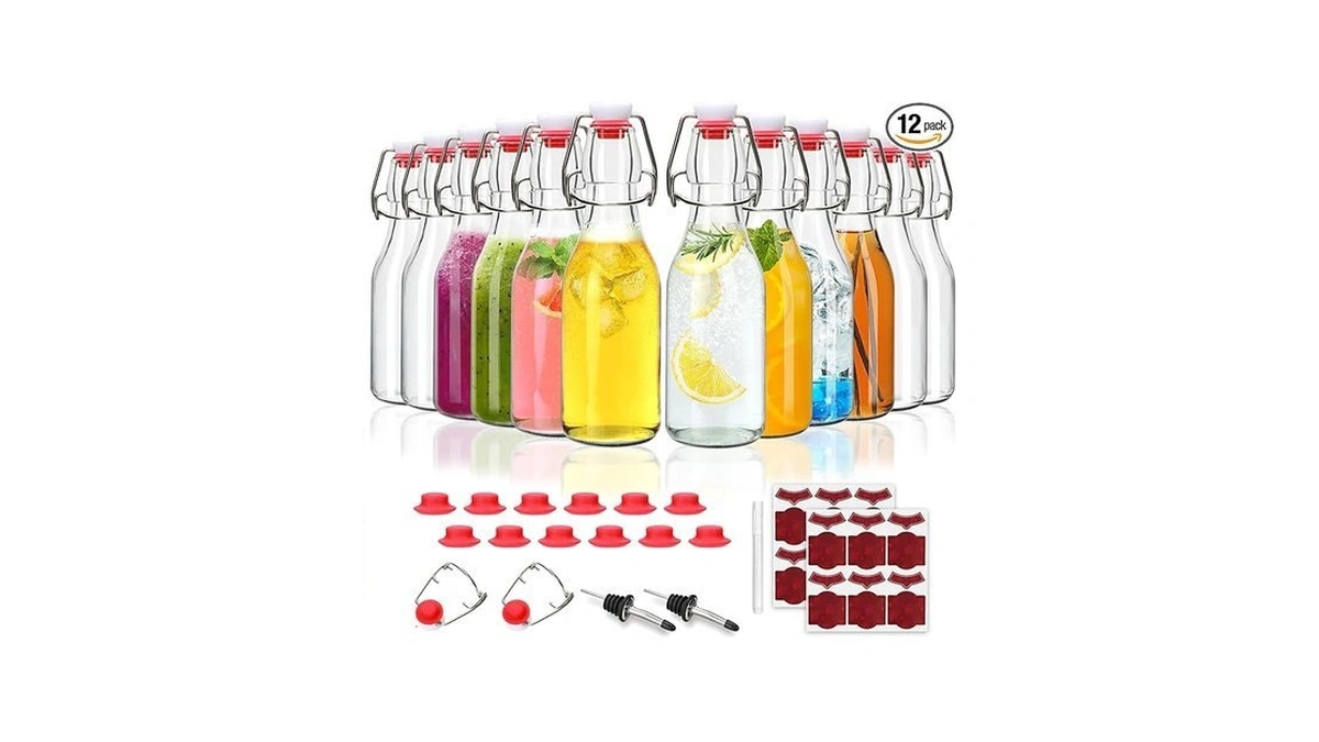 Accguan 8oz Flip Top Glass Bottle,swing Top Beer Bottle For