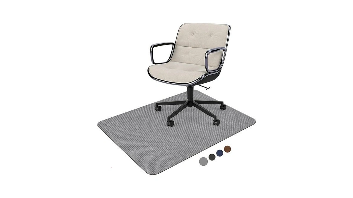 Corduroy Chair Mat For Hardwood Floor, 55"x35" Office Chair Mat