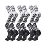 Scenicamp 6 Pairs Grip Soccer Socks Anti Slip Athletic Socks