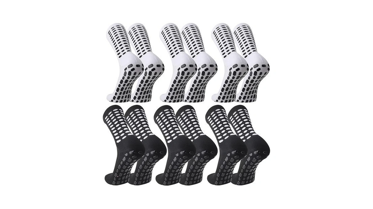 Scenicamp 6 Pairs Grip Soccer Socks Anti Slip Athletic Socks