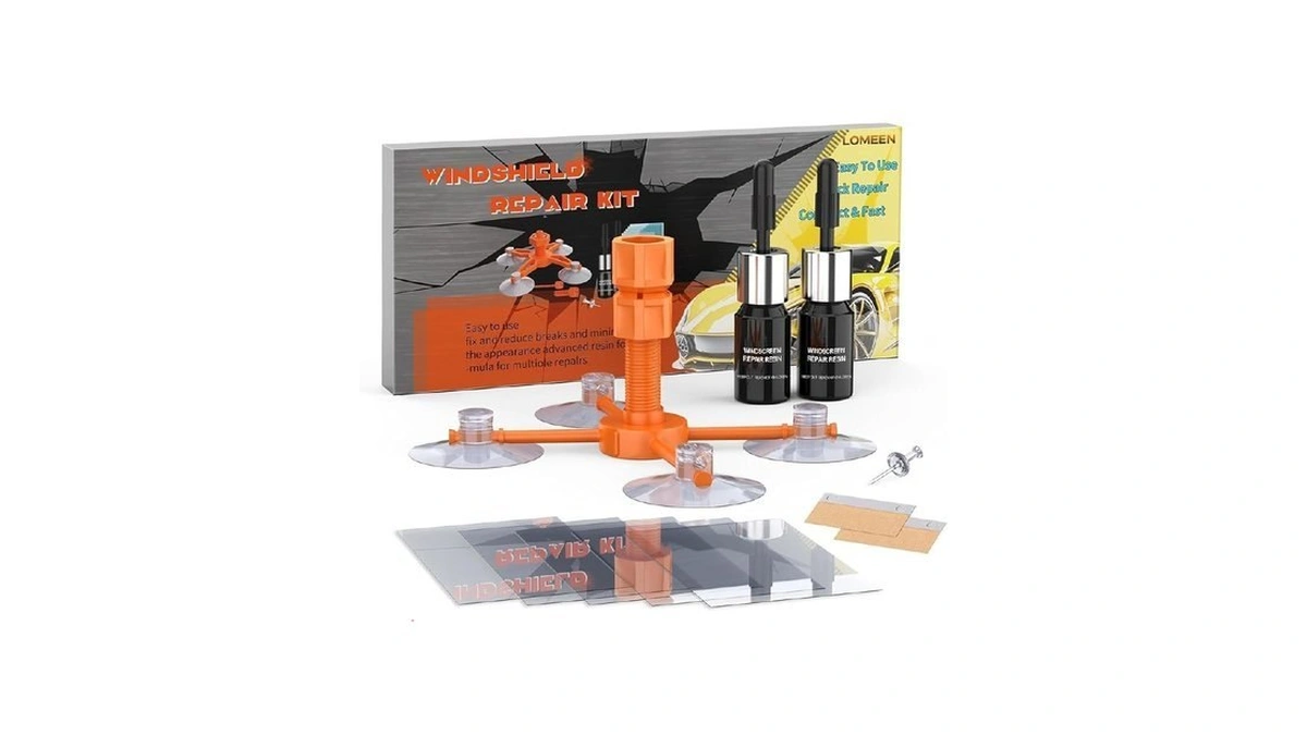 Lomeen Windshield Chip Repair Kit, Quick-fix Car Cracked Windshield Repair