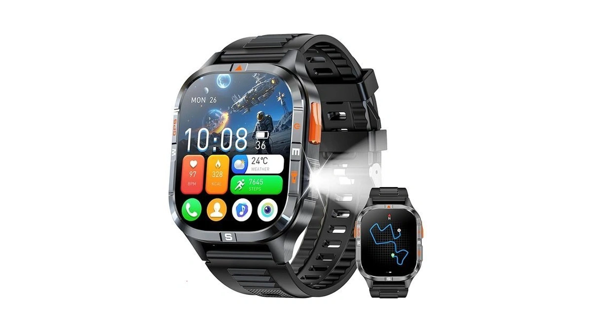 Military Smart Watches For Men With Gps/compass/altitude/flashlight,2.01" Hd Screen,voice Assistant,answer/make