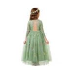 Eulimene Baby Girl Flower Tulle Dress Floral Lace 3/4 Sleeve