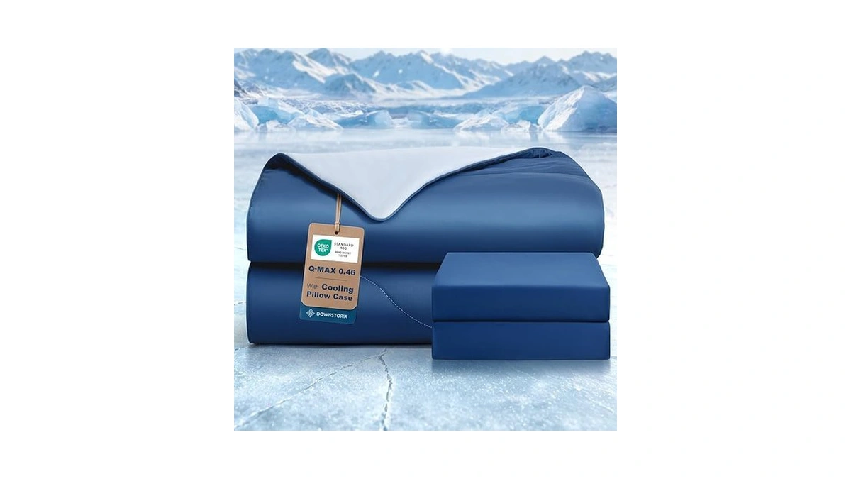 Downstoria Cooling Comforter Queen Size With Pillow Cases, Lightweight Cooling