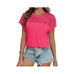 Glamaker Womens Tshirts Summer Casual Tops Trendy Cap Sleeve Lack