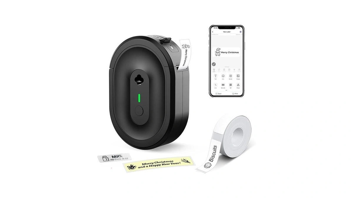 Ndyin Mini Label Maker Machine With Tape, N12 Portable Bluetooth