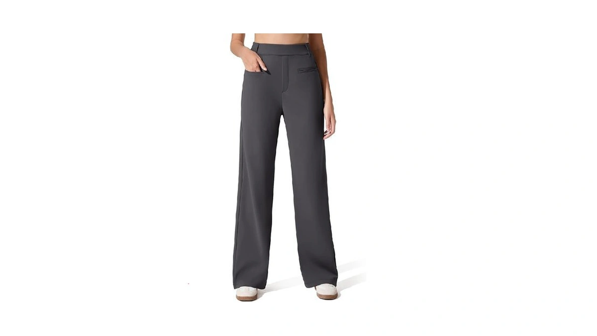 G4free Women's Straight Leg Work Pants Stretchy Comfy Dress Yoga