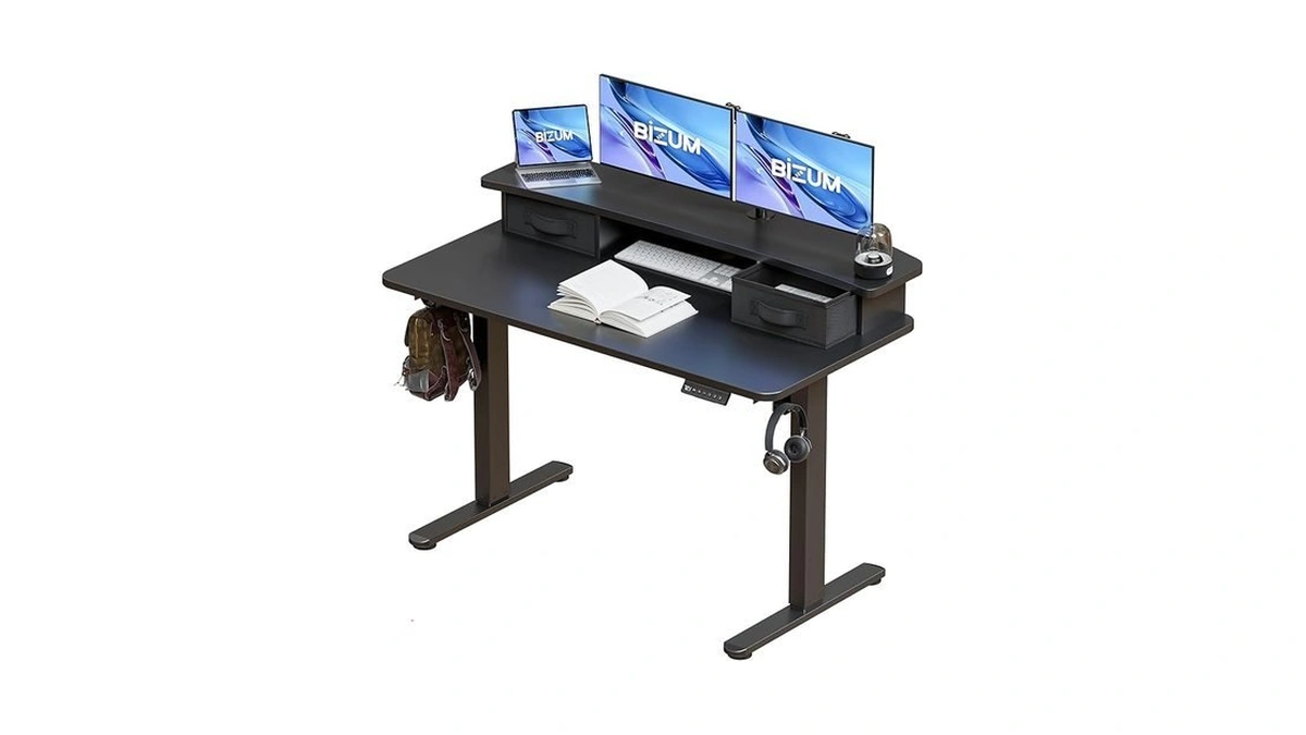 Bizum Standing Desk With 2 Drawers Computer Desk-stand Up Desk