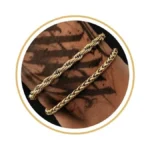 Znboh 2pcs Stainless Steel Bracelets For Men 14k Gold Plated