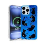 Coaxbnue Cute Glam Glitter Blue Background Case With A Beautiful