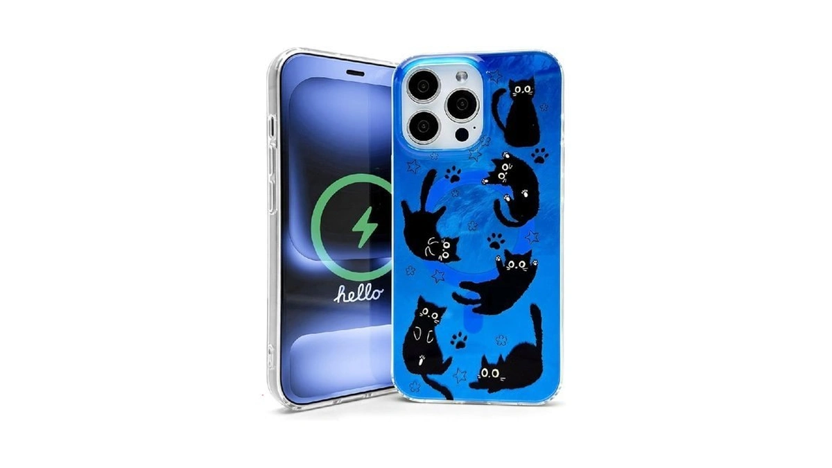 Coaxbnue Cute Glam Glitter Blue Background Case With A Beautiful
