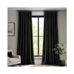 Anroduo Black Velvet Curtains 96 Inches Long Blackout Thermal Insulated